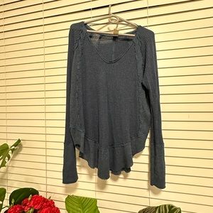 We The Free Ladies Tunic Top Long Sleeve Ribbed Casual Shirt